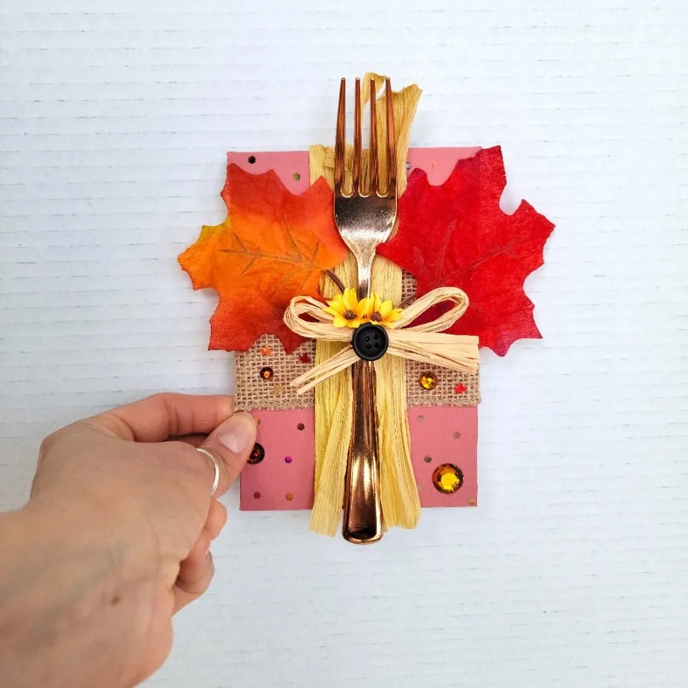 Fall Thanksgiving Wall Art | 6x4” Handmade Autumn Decor | Rustic Fork Collage |